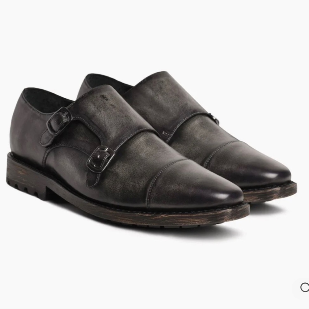 Men’s Thursday Boot Co. - The Saint Monk Strap Dress Shoe Distressed Grey SZ 10